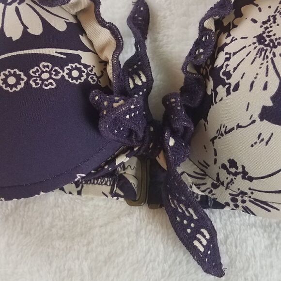 Becca by Rebecca Virtue Purple Floral Bikini Top - Picture 4 of 10